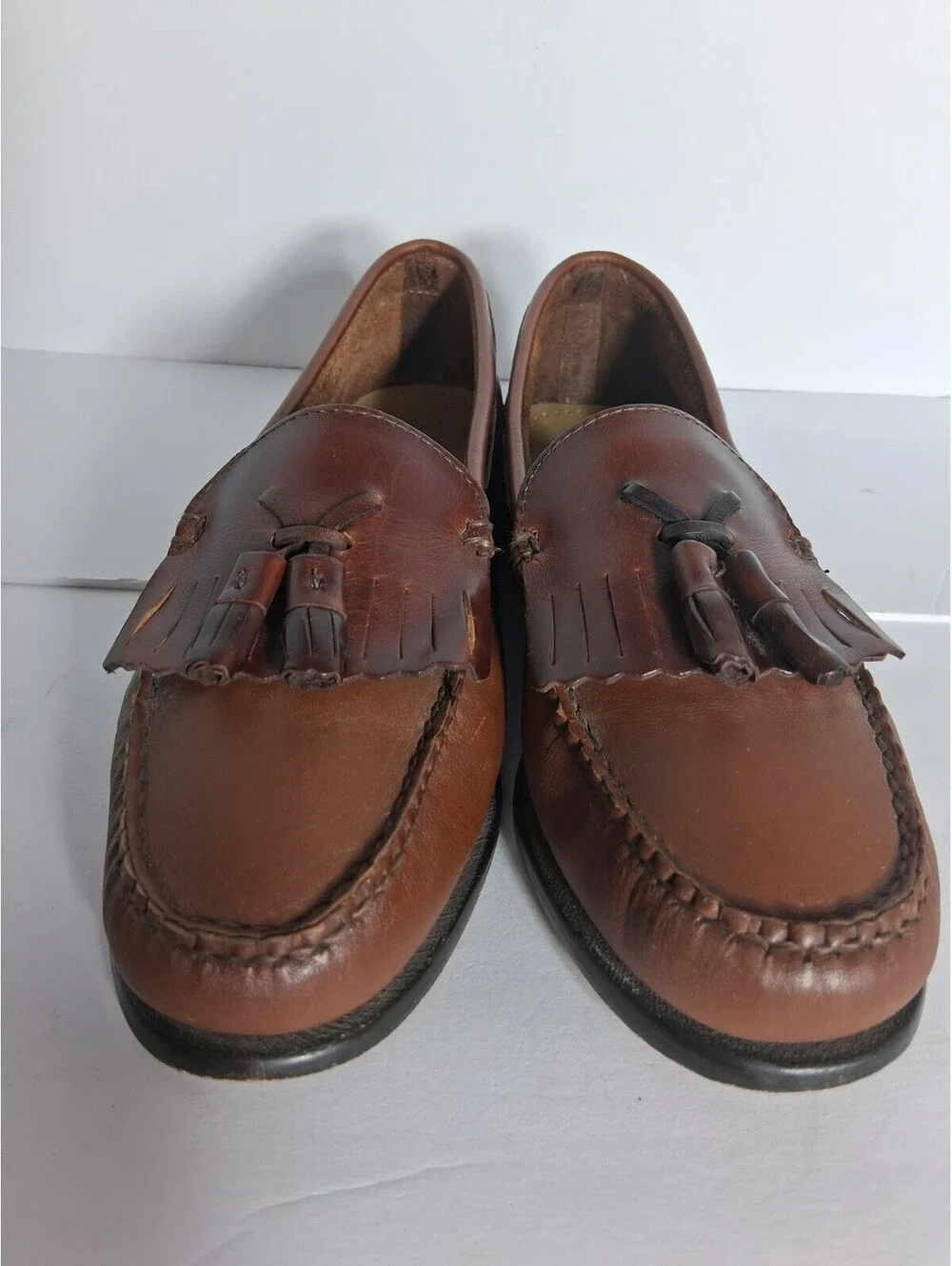 G.H. Bass & Co. Women's Weejuns Jaclyn Tassel Kiltie Brown Leather Loafers, 9M